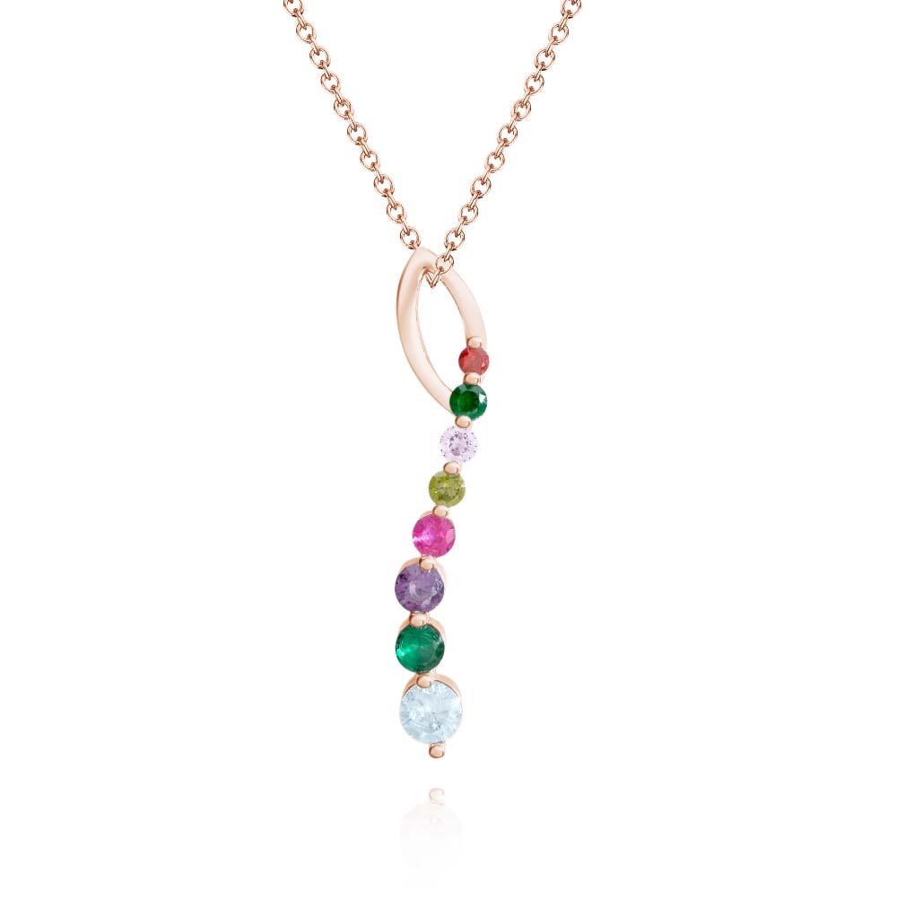 Personalized Birthstone Necklace Creative Colorful Pendant Jewelry For Her