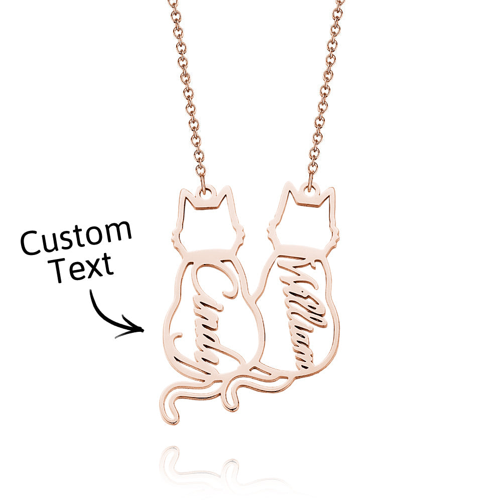 Custom Cat Necklace with Personalized Name Custom Pet Jewelry Cat Jewelry Gifts For Cat Lovers Memorials Gift