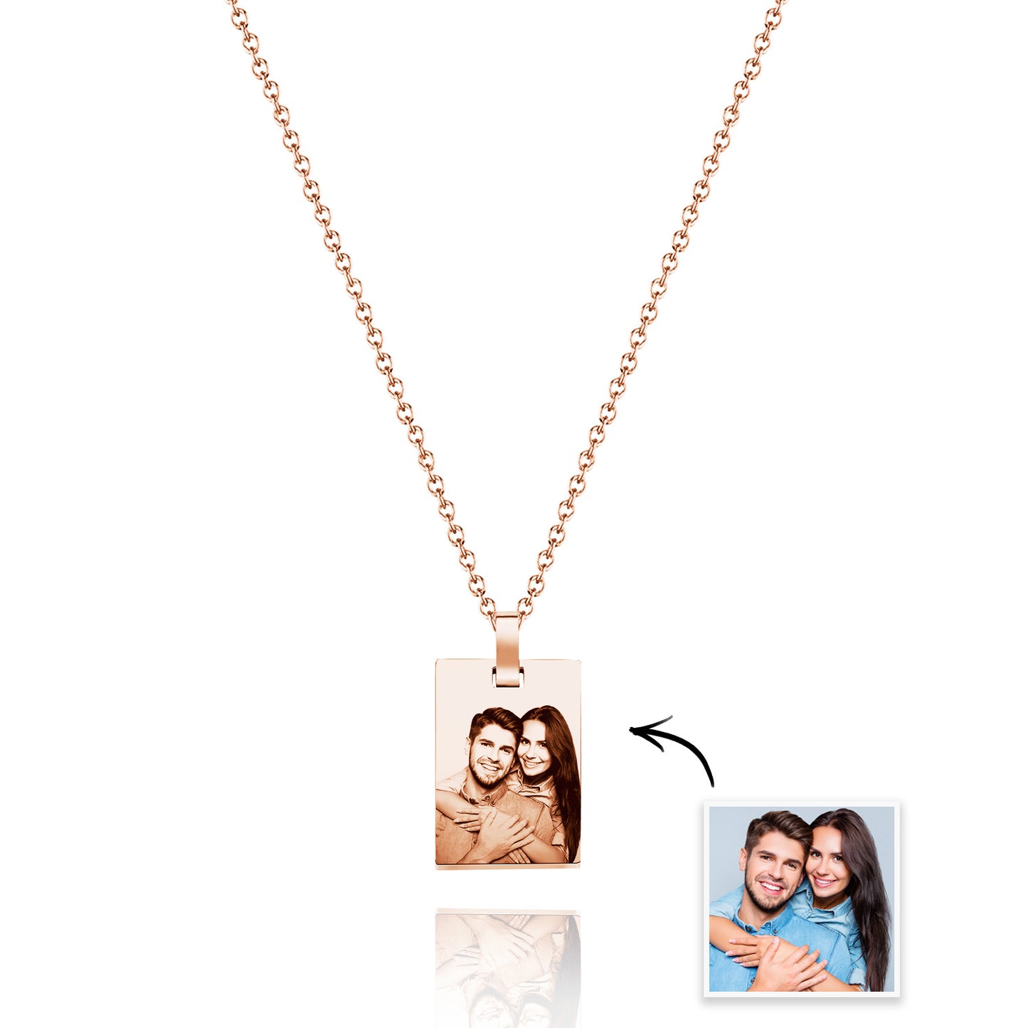 Custom Photo Necklace Gift For Couple