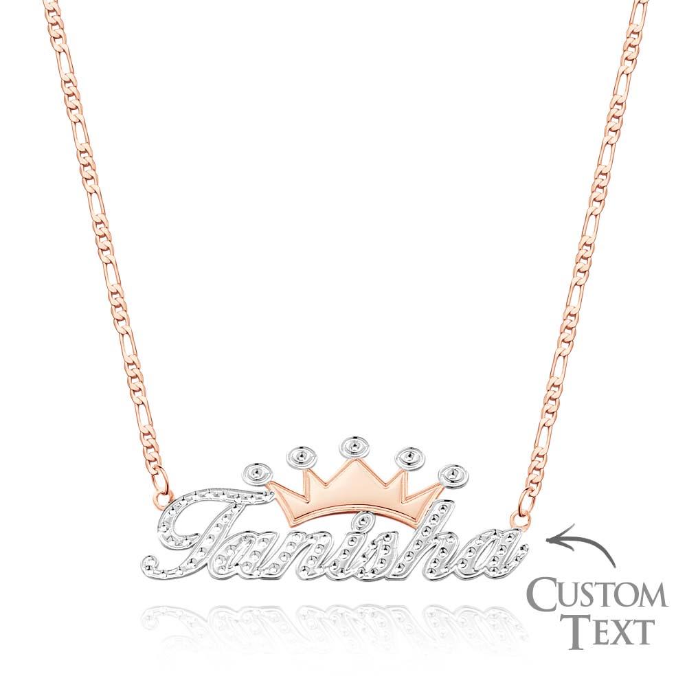 Personalized Hip Hop Name Necklace With Crown Metal Necklace Gifts for Men