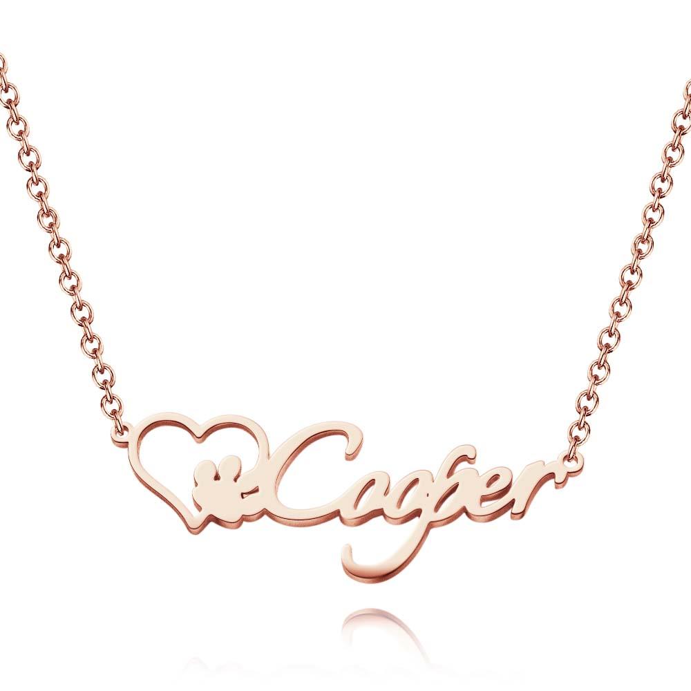 Personalized Name Necklace With Dog Paw Pet Memorial Gift Great Gifts for Pet Lovers