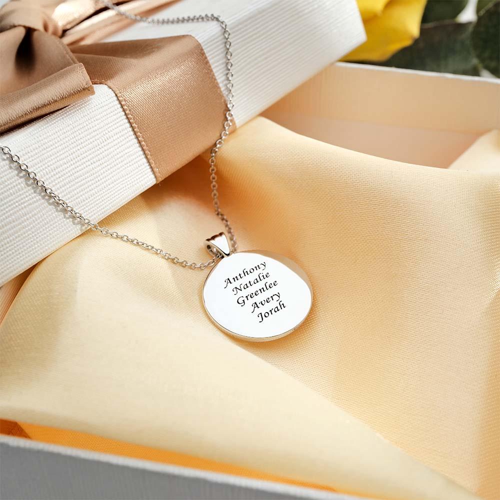 Custom Engraved Rockable Birthstone Necklace Zircon Pendant Gifts For Her