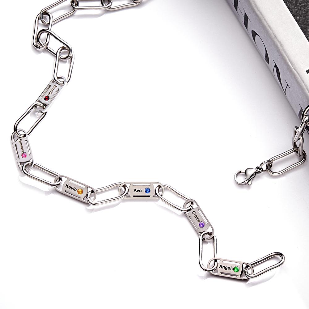 Engravable Endless Ties Name Necklace With Birthstone Unique Wear Decoration For Couples