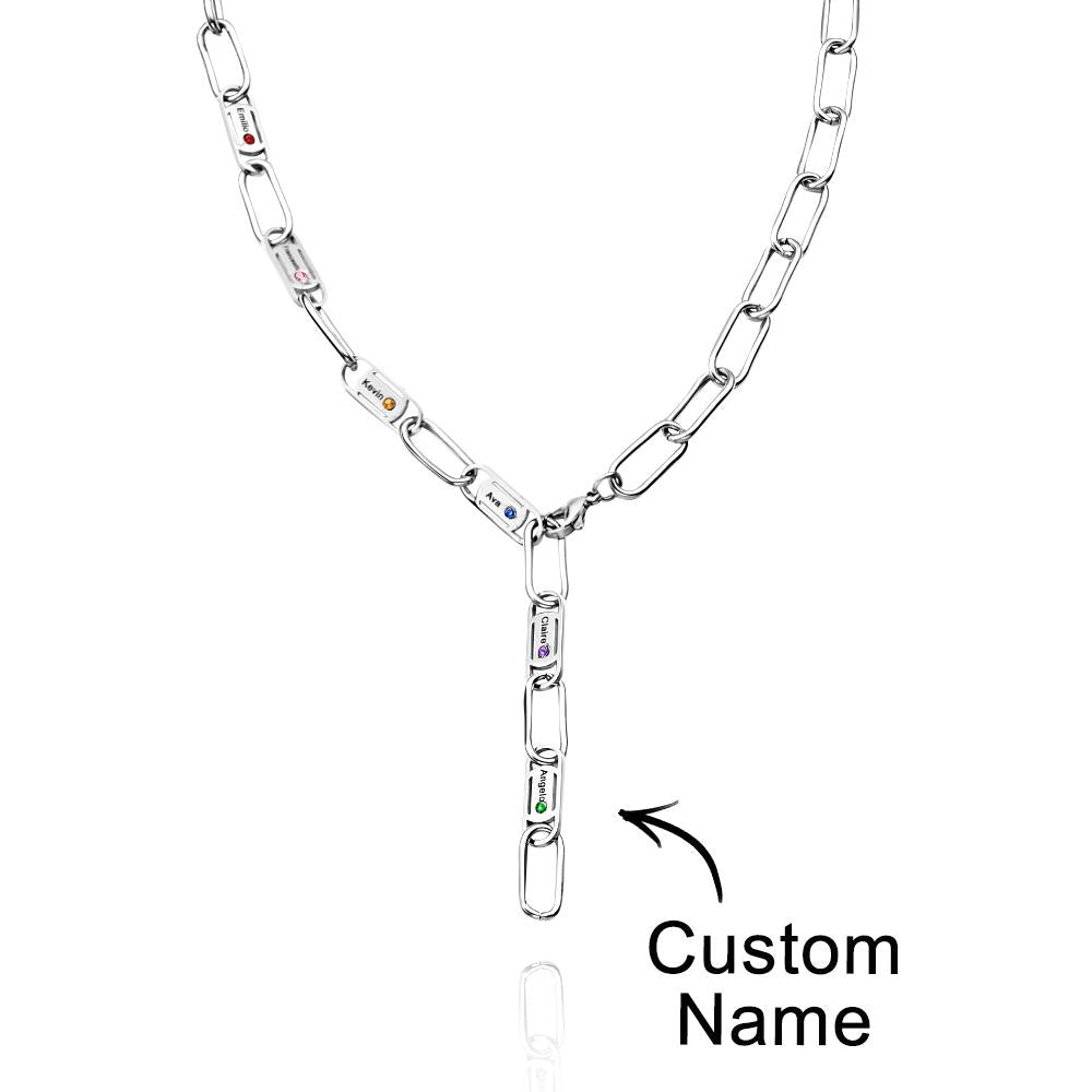 Engravable Endless Ties Name Necklace With Birthstone Unique Wear Decoration For Couples