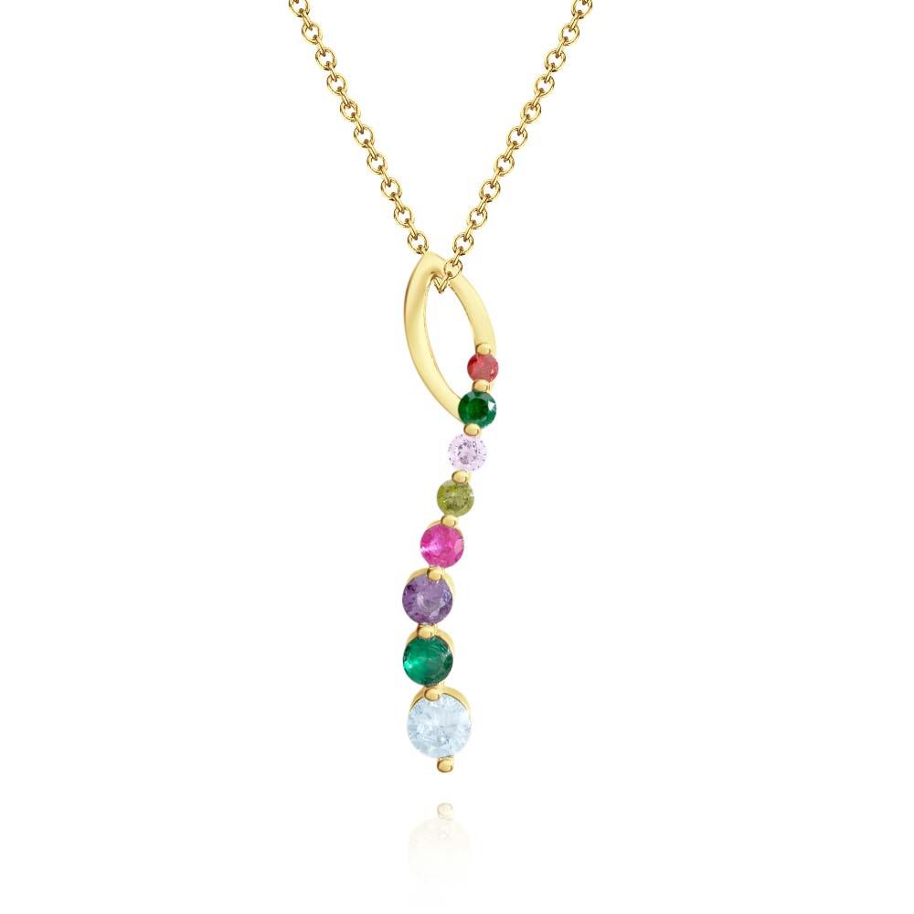 Personalized Birthstone Necklace Creative Colorful Pendant Jewelry For Her