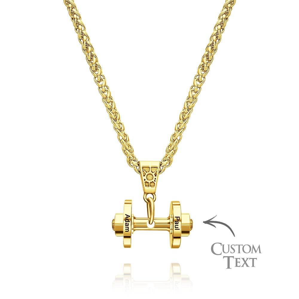 Personalized DAD Dumbbell Charm Necklace Fashionable Pendant Father's Day Gift
