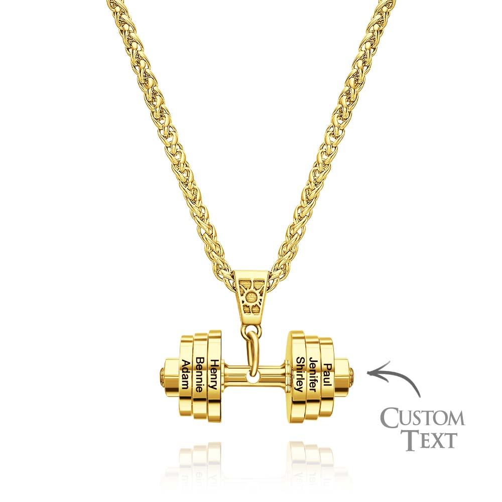 Personalized DAD Dumbbell Charm Necklace Fashionable Pendant Father's Day Gift