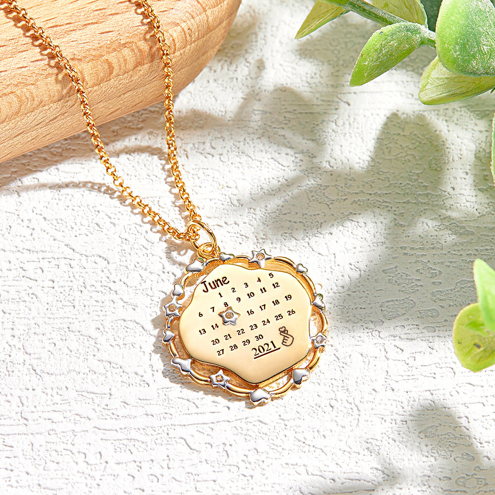 Personalized Calendar Necklace Creative Memorial Love Gift