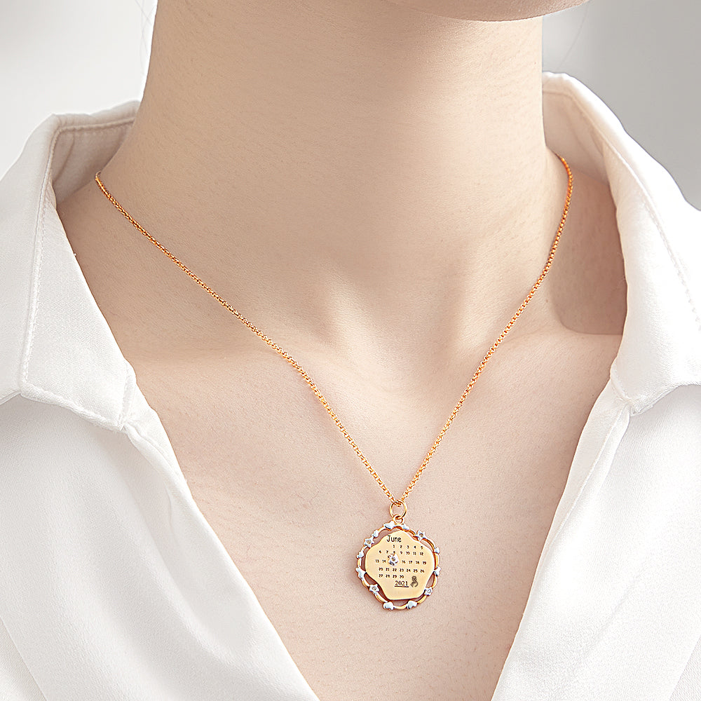Personalized Calendar Necklace Creative Memorial Love Gift
