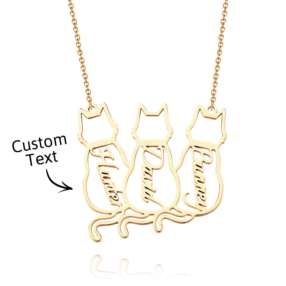 Custom Cat Necklace with Personalized Name Custom Pet Jewelry Cat Jewelry Gifts For Cat Lovers Memorials Gift