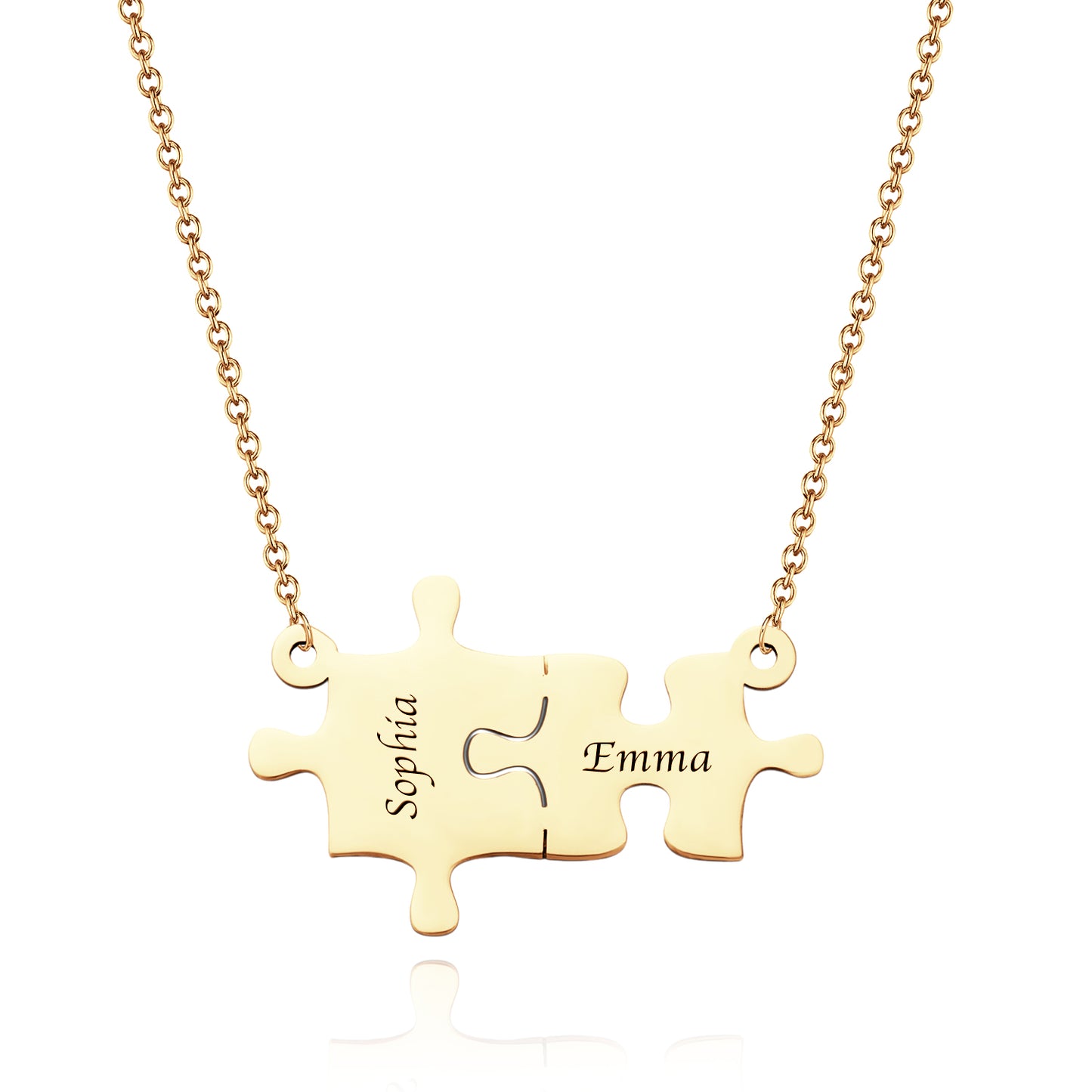 Custom Puzzles Necklace Engraved Name Necklace Kid Mom Matching Necklace Gift for Women Mother's Day Gift