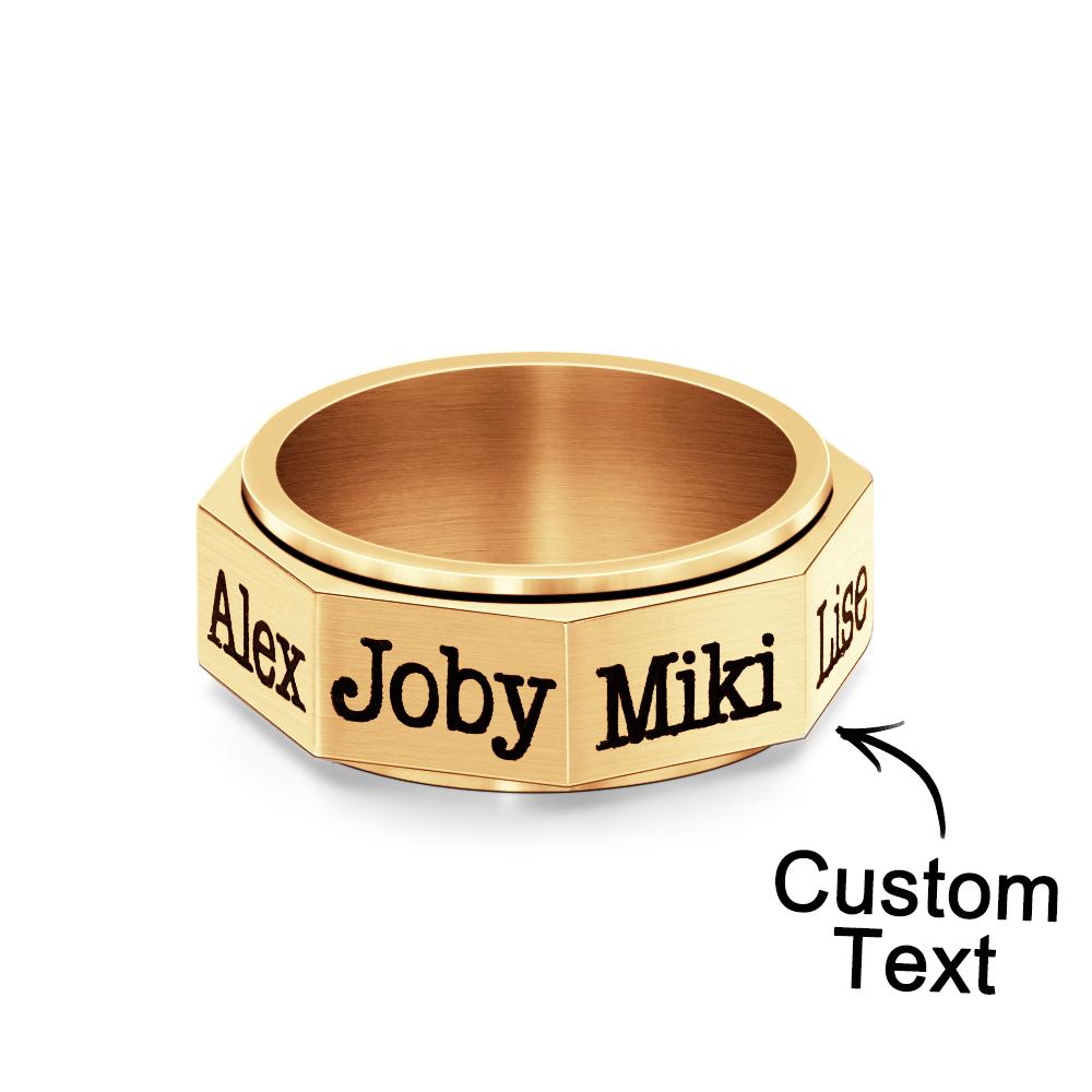 Engravable Ring Norse Viking Rotatable Band Rings For Men