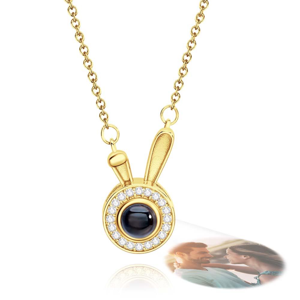 Custom Projection Necklace Rabbit Simple Gift for Her