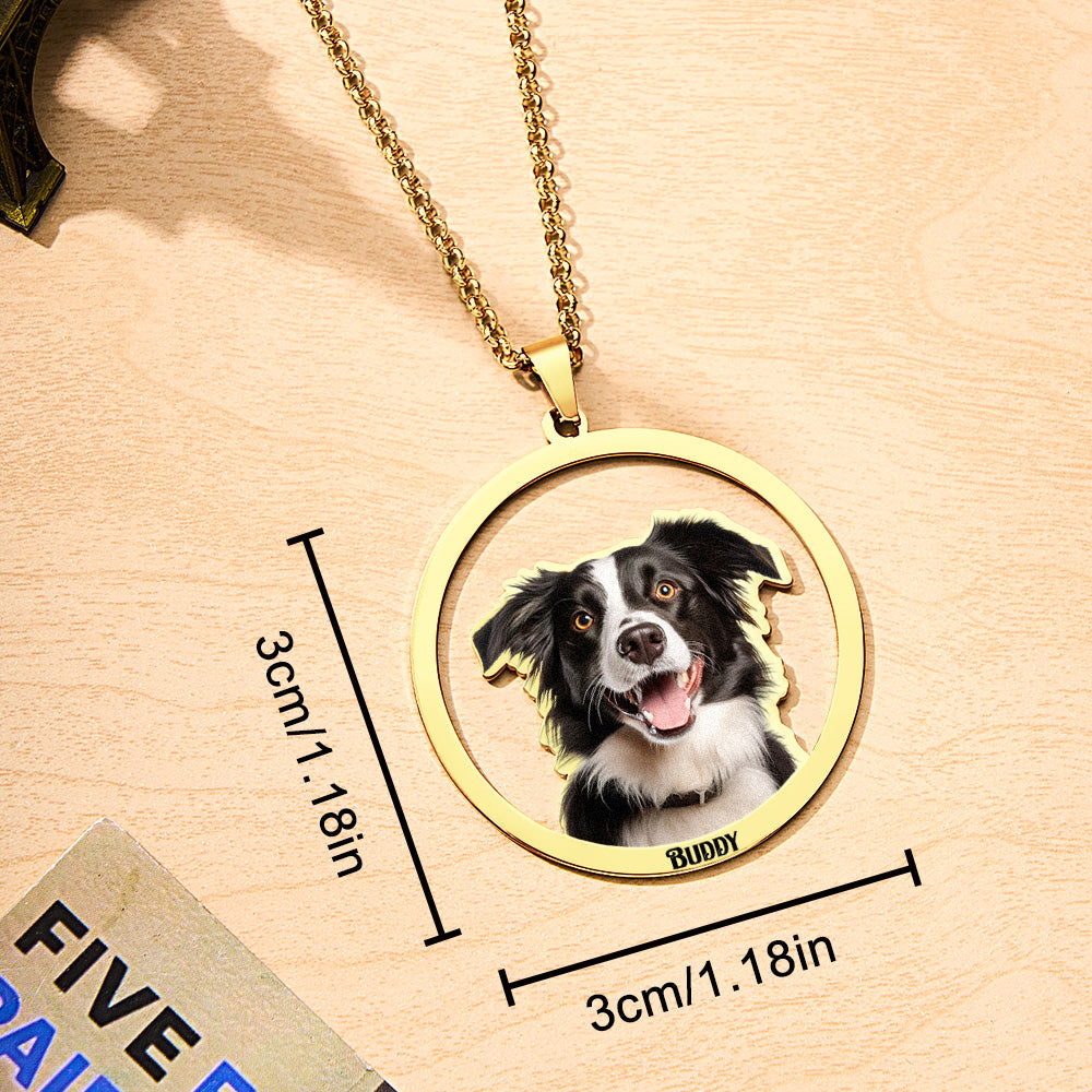 Personalized Pet Photo Necklace Gift for Pet Lover