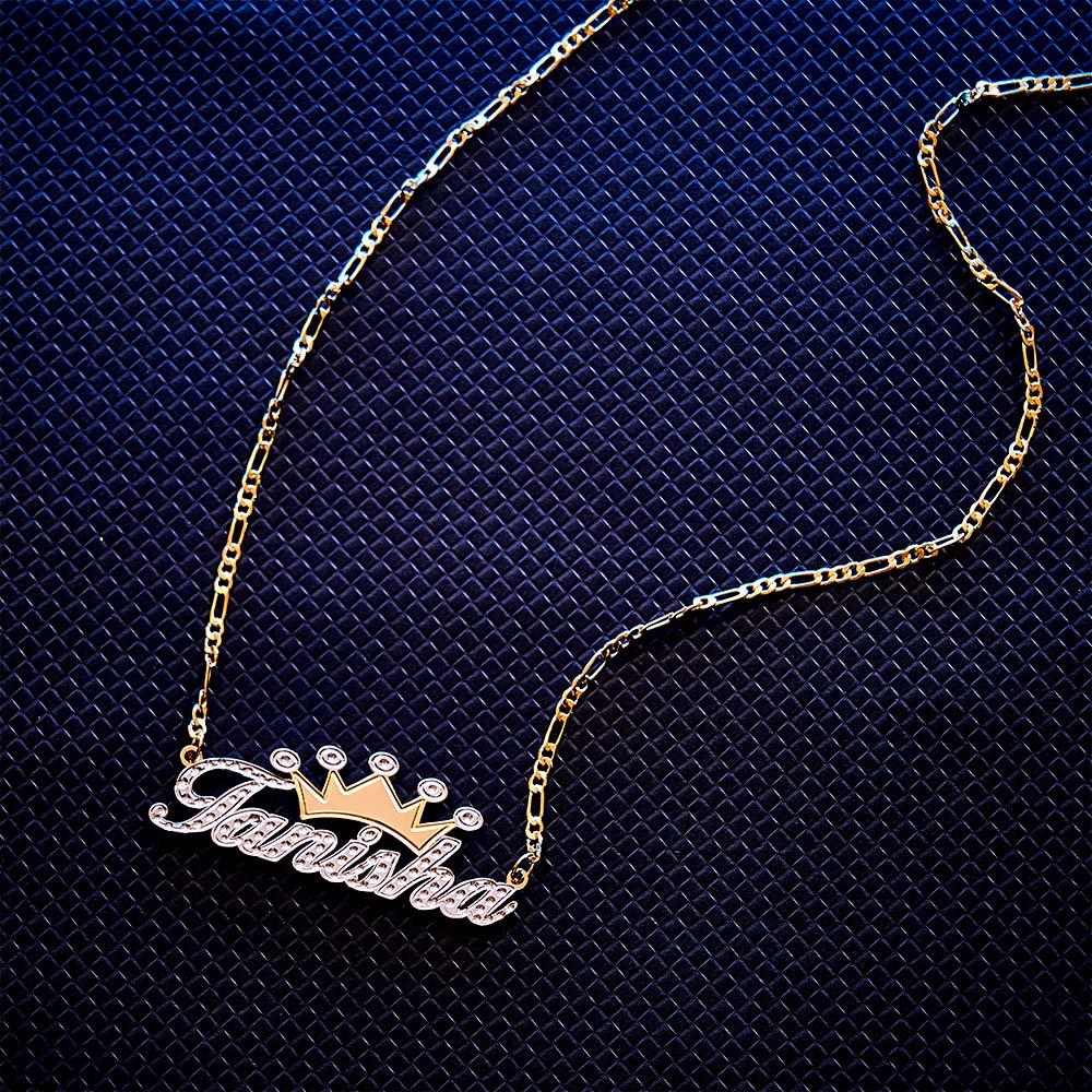 Personalized Hip Hop Name Necklace With Crown Metal Necklace Gifts for Men