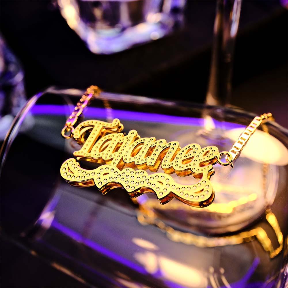 Custom Name Necklace Hip Hop Fashion Heart Decor Necklace Gifts for Him