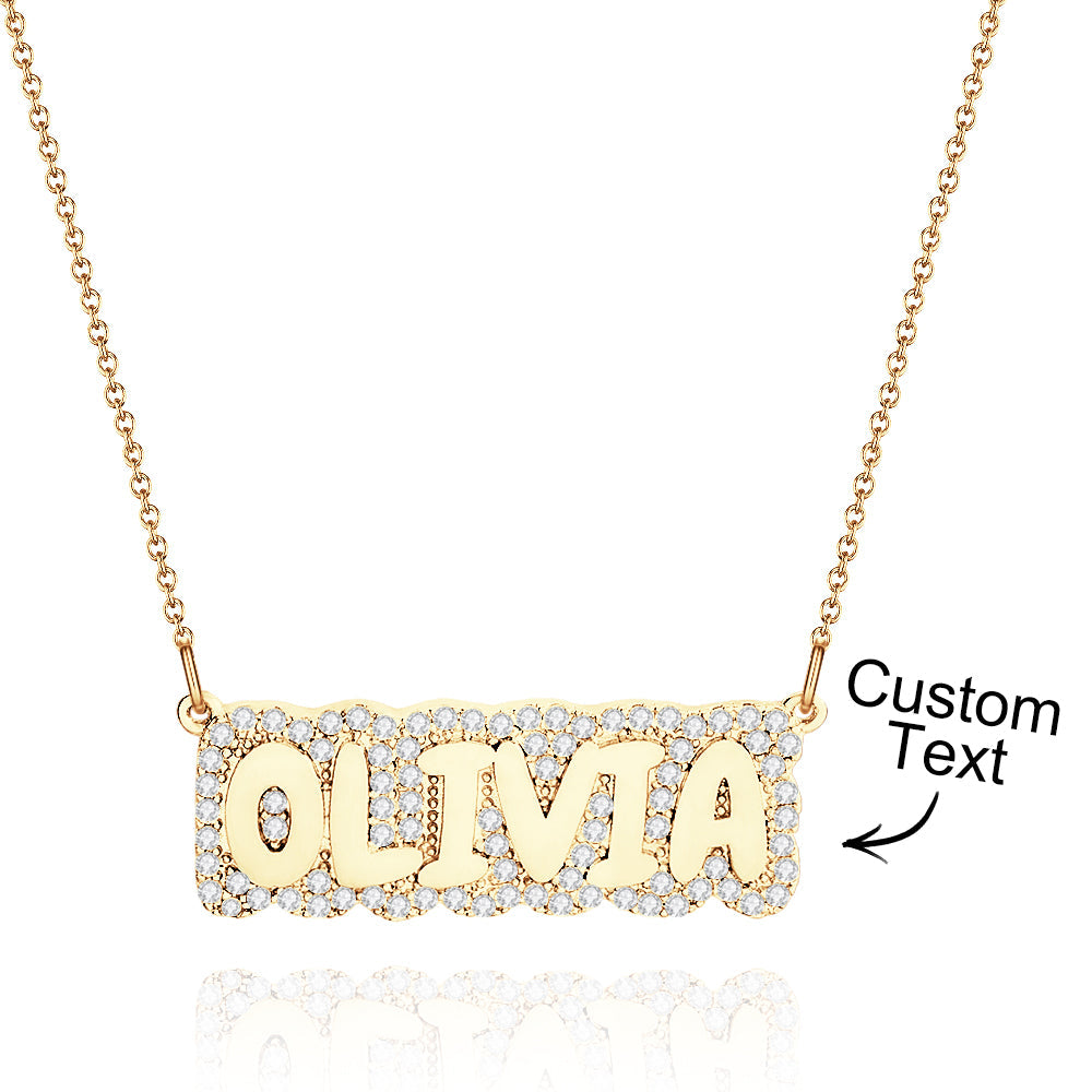 Custom Diamond Name Necklace Bubble Creative Gift