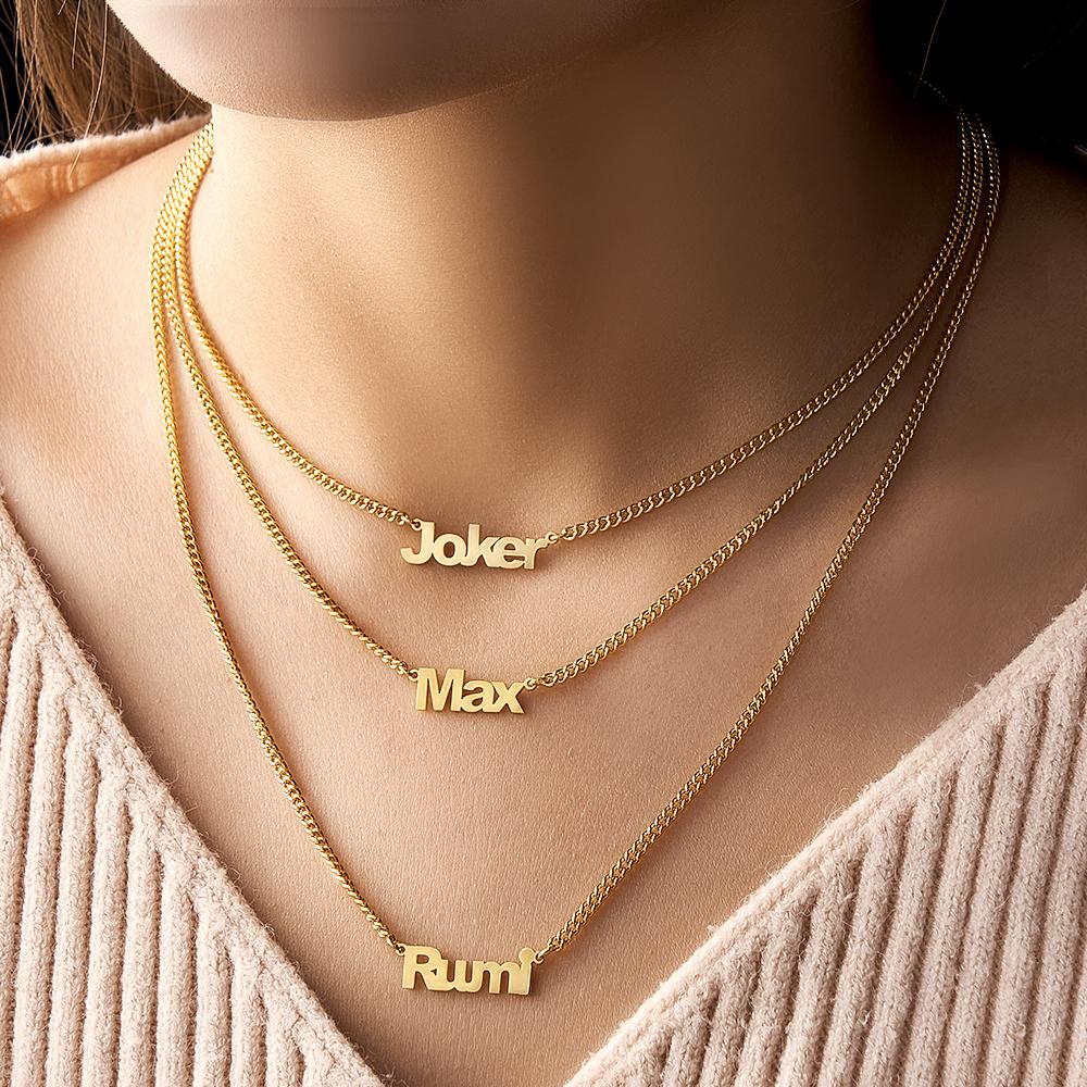 Custom Name Necklace Fashion Stack Girl Gift