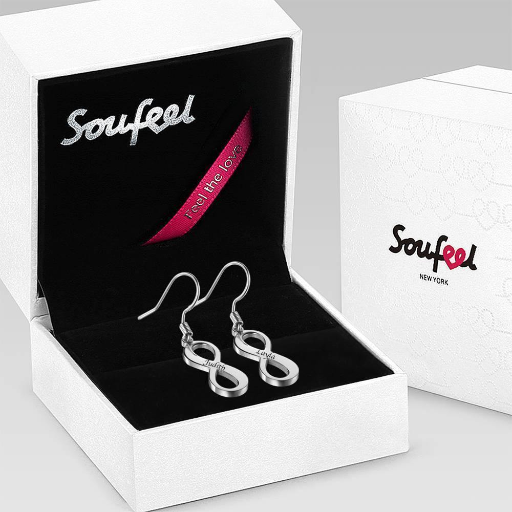Custom Engraved Earrings Name Drop Earrings Rose Gold Plated