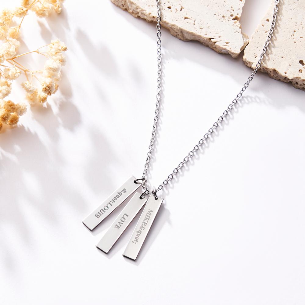 Custom Engraved Necklace Tiny Personalized Bar Tag Creative Gifts