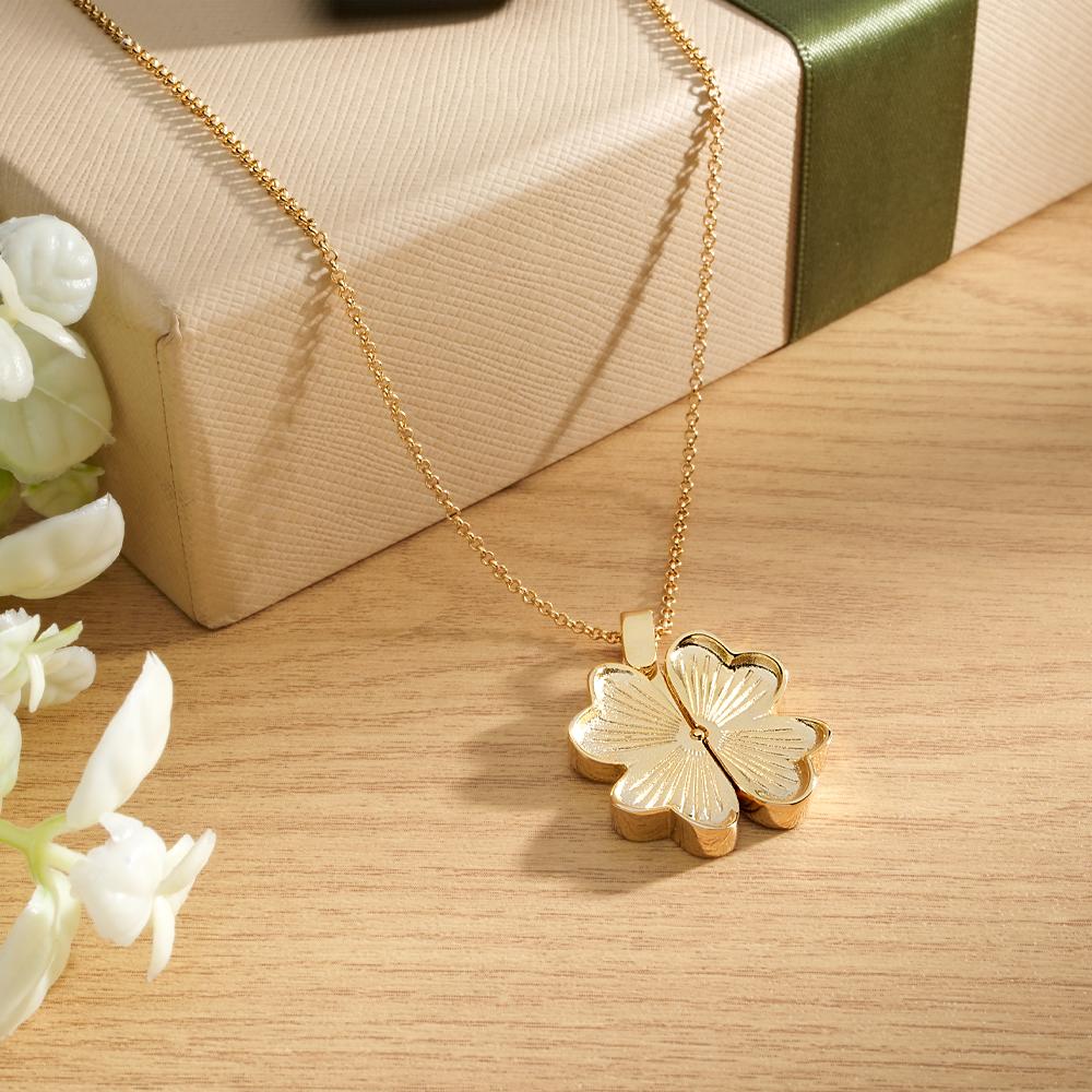 Custom Name Lucky Clover Necklace Personalized Engraved Necklace Gift for Her