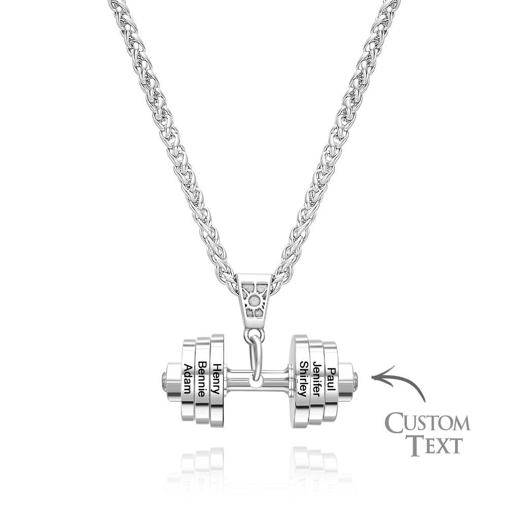 Personalized DAD Dumbbell Charm Necklace Fashionable Pendant Father's Day Gift