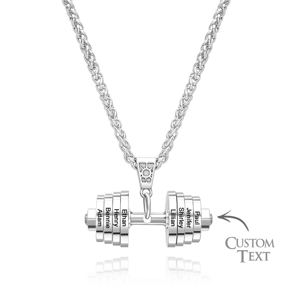 Personalized DAD Dumbbell Charm Necklace Fashionable Pendant Father's Day Gift
