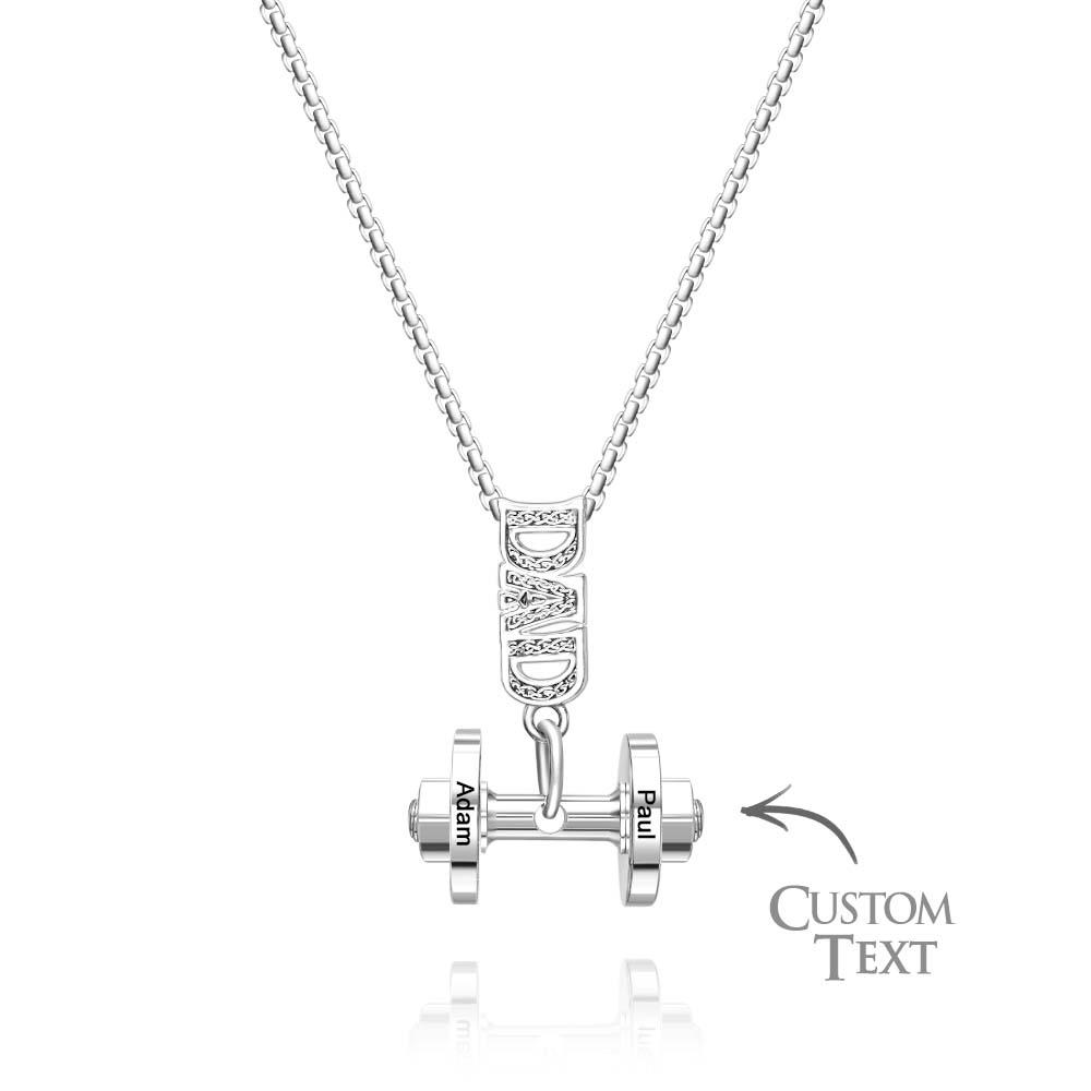 Personalized DAD Dumbbell Charm Necklace Fashionable Pendant Father's Day Gift
