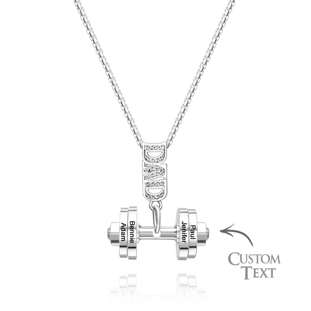 Personalized DAD Dumbbell Charm Necklace Fashionable Pendant Father's Day Gift