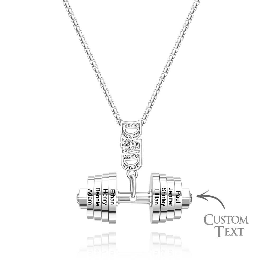 Personalized DAD Dumbbell Charm Necklace Fashionable Pendant Father's Day Gift