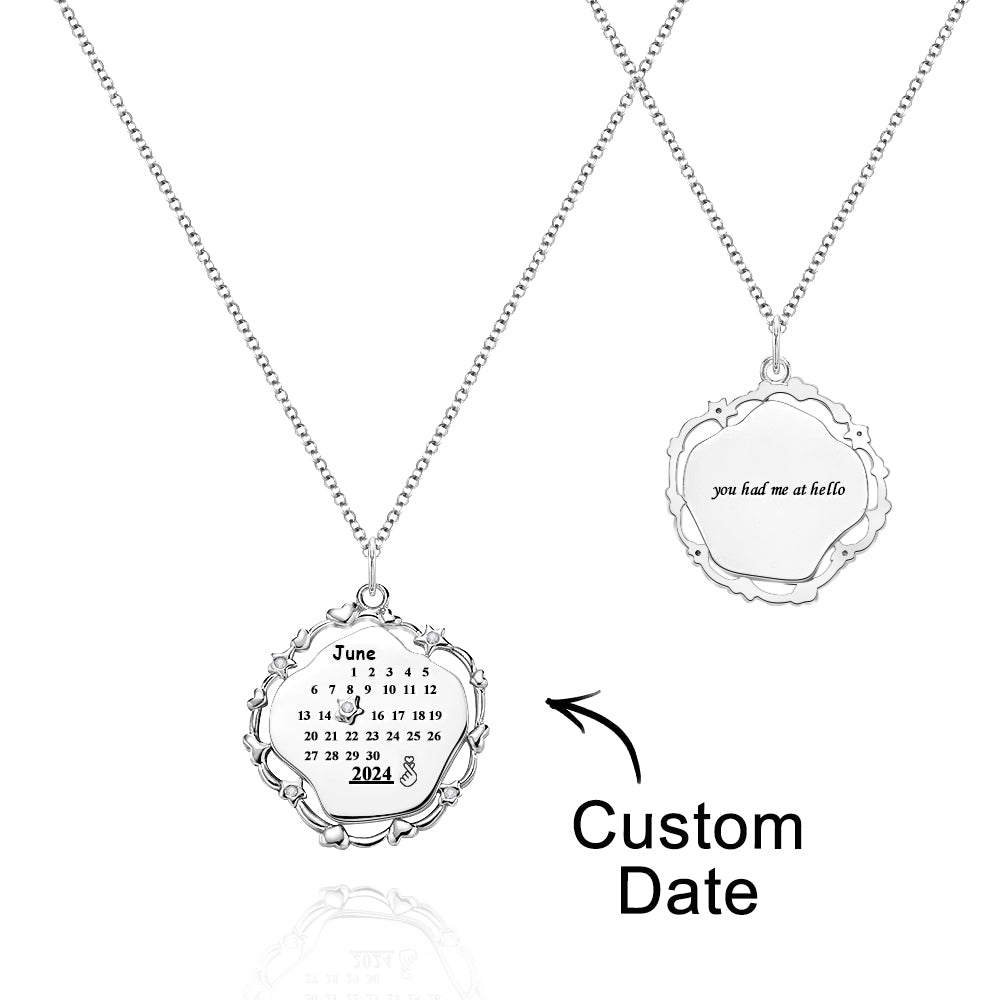 Personalized Calendar Necklace Creative Memorial Love Gift