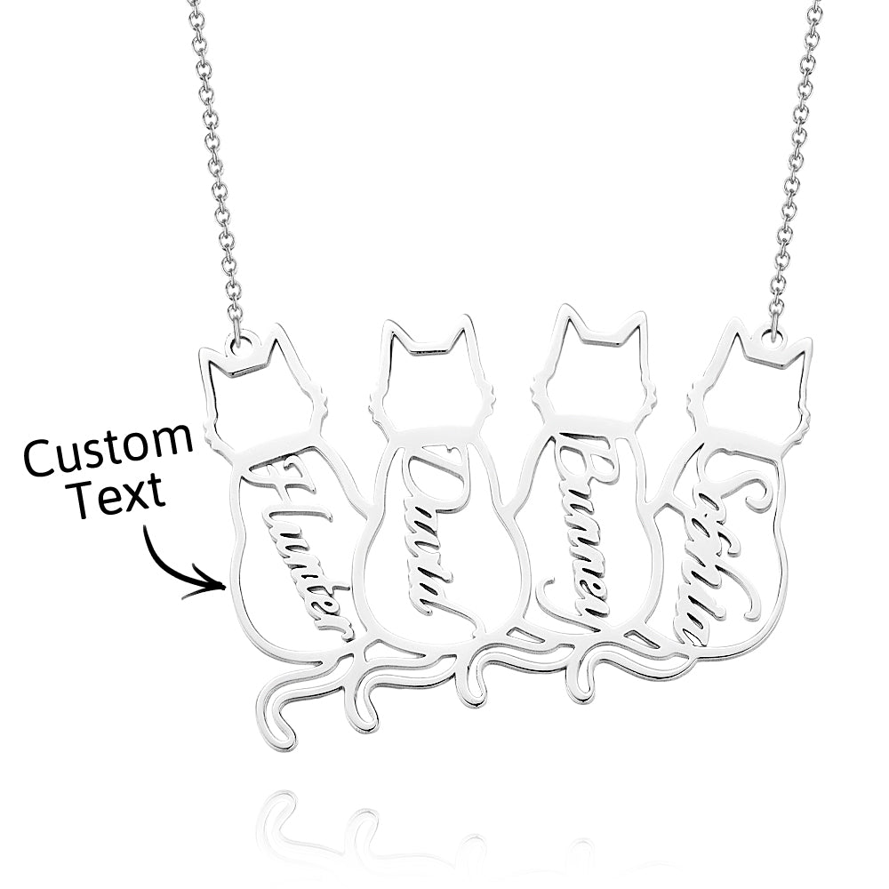 Custom Cat Necklace with Personalized Name Custom Pet Jewelry Cat Jewelry Gifts For Cat Lovers Memorials Gift