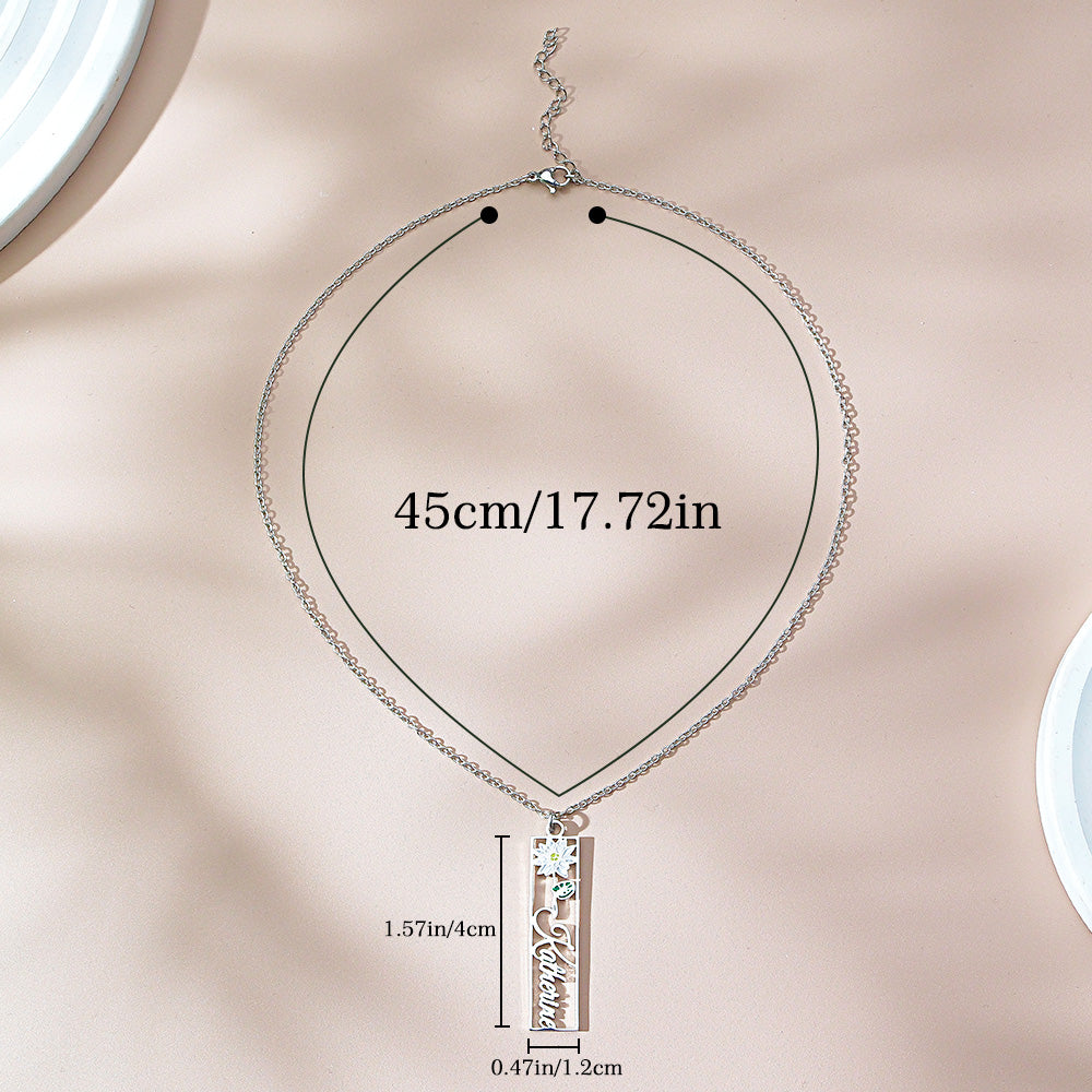 Personalized Birth Flower Name Necklace Bride Bridesmaid Gift for Women