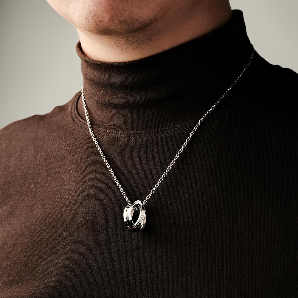 Interlocking Couples Name Necklace Trendy New Fashion Double Layer Collarbone Chain with Personalized Simple Necklaces Anniversary Gifts