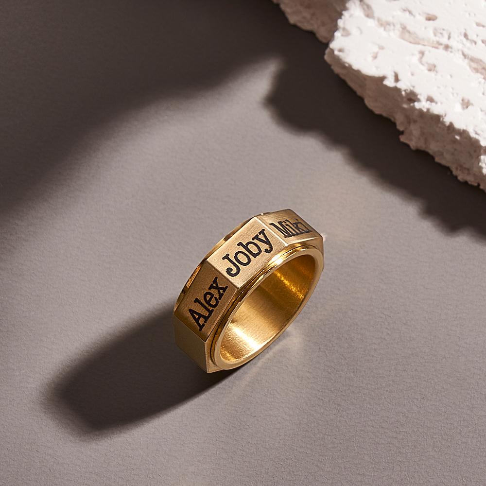 Engravable Ring Norse Viking Rotatable Band Rings For Men