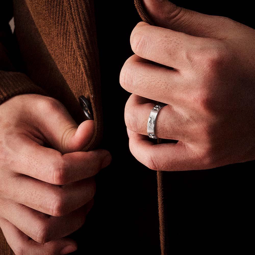 Men's Personalized Ring Custom Message Ring the Best Gift for Lover