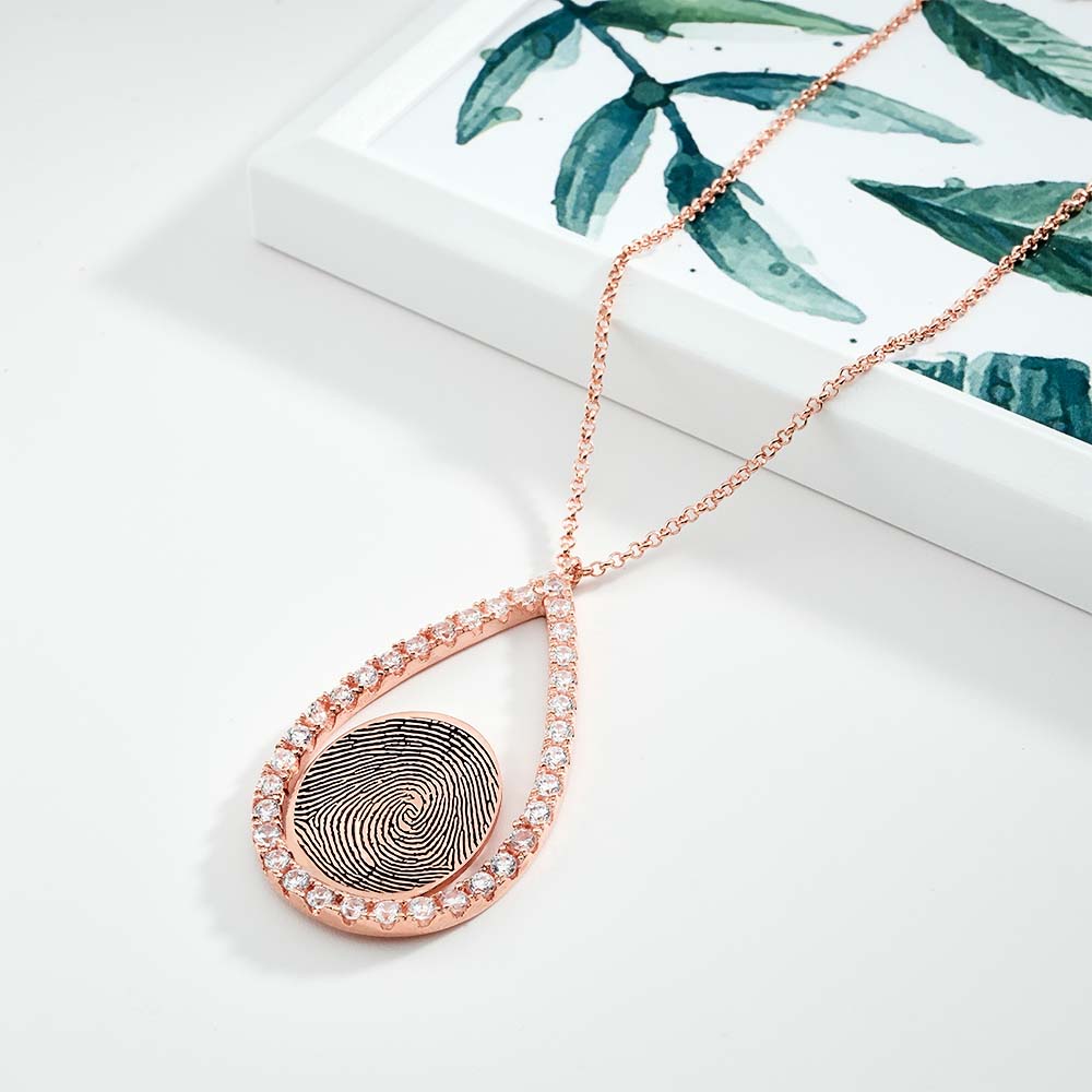 Custom Fingerprint Necklace Personalized Fingerprint Jewelry Memorial Gifts