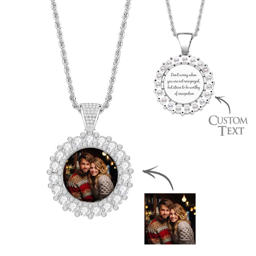 Hip Hop Photo Necklace Exaggerate Iced Out Pendant Jewelry Gifts For Men