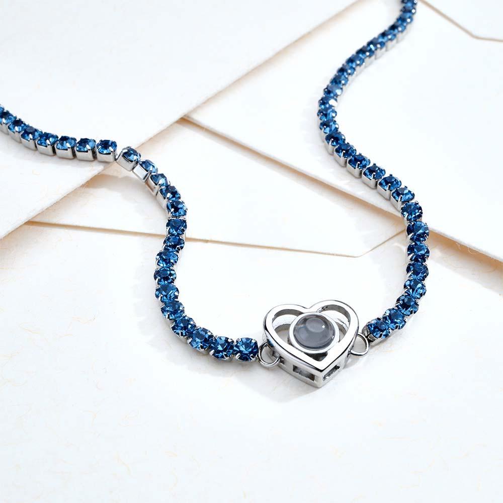 Custom Projection Necklace Tennis Chain Heart Gift for Her