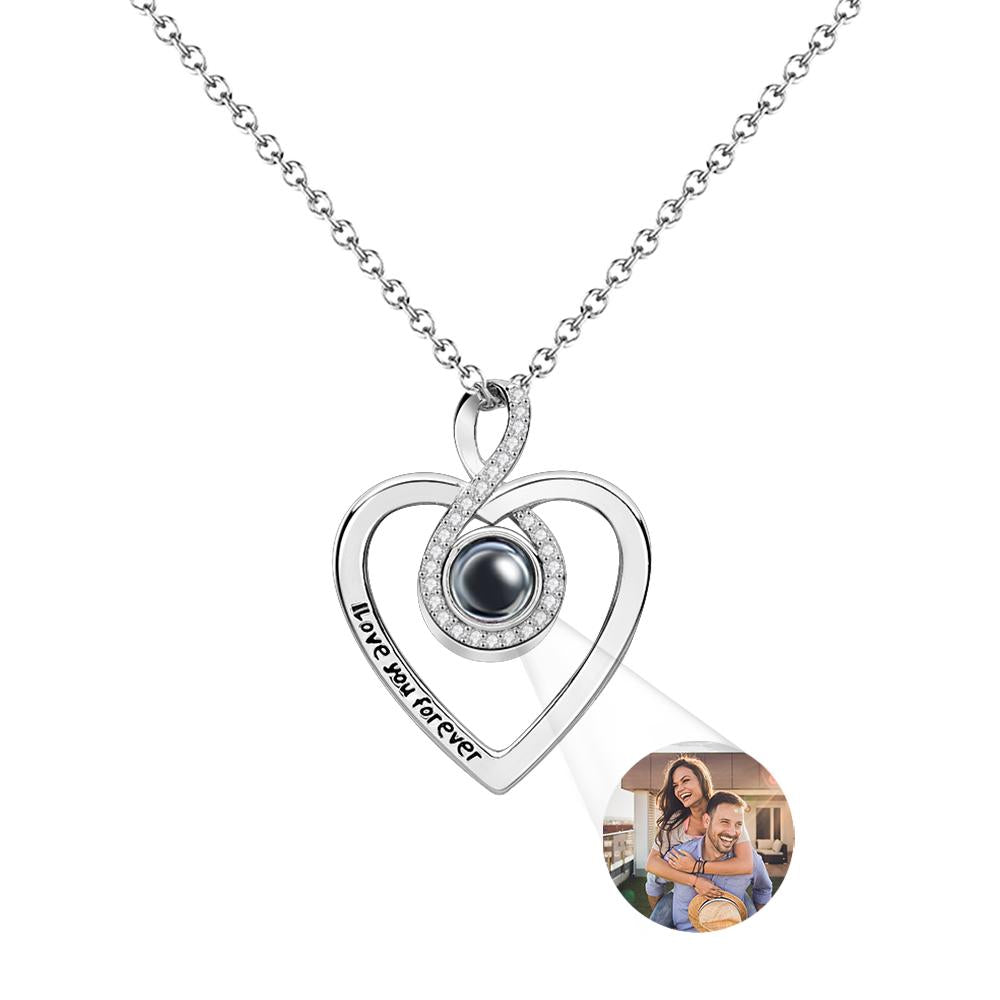 Custom Projection Engraved Necklace Infinite Love Gift for Her