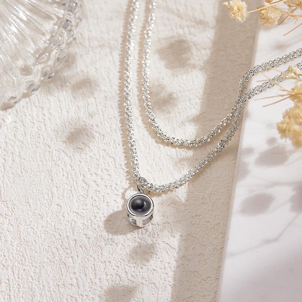 Custom Projection Necklace Double Layer Cauliflower Chain Beautiful Gift