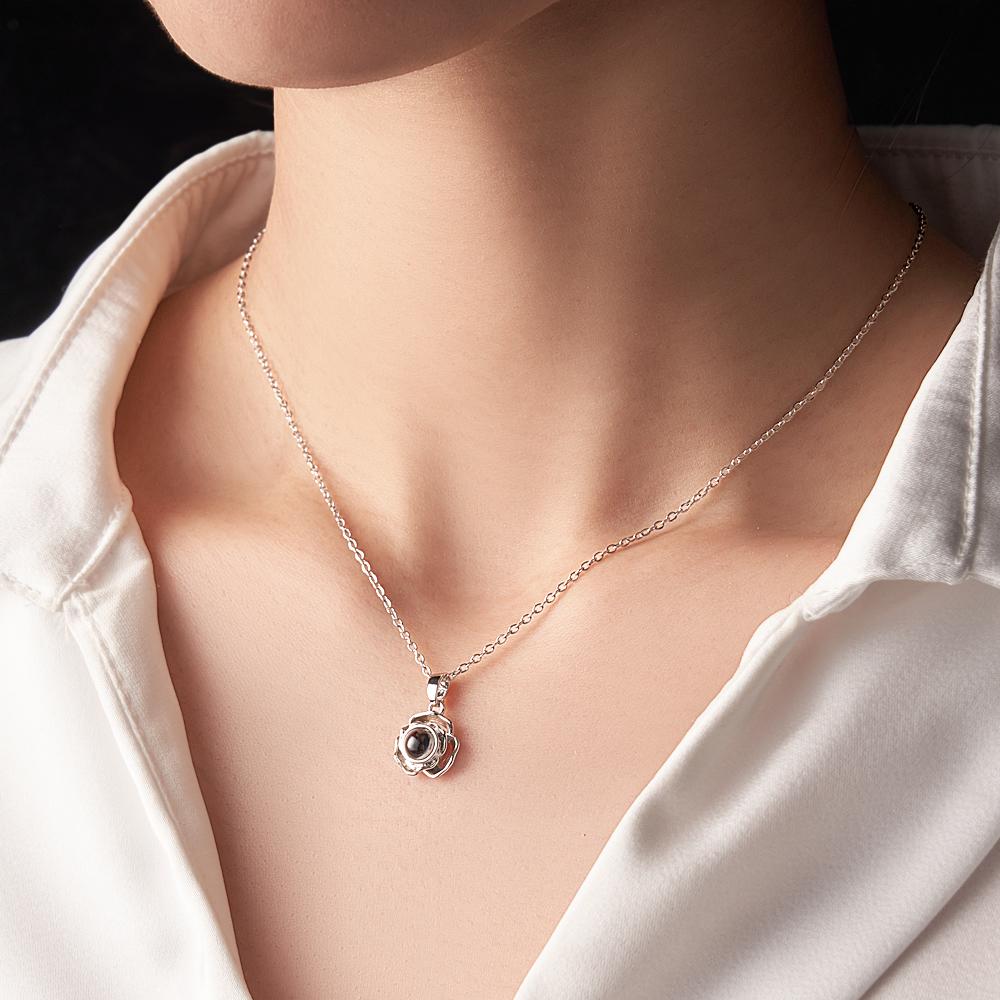 Custom Projection Necklace Creative Rose Girl Gift