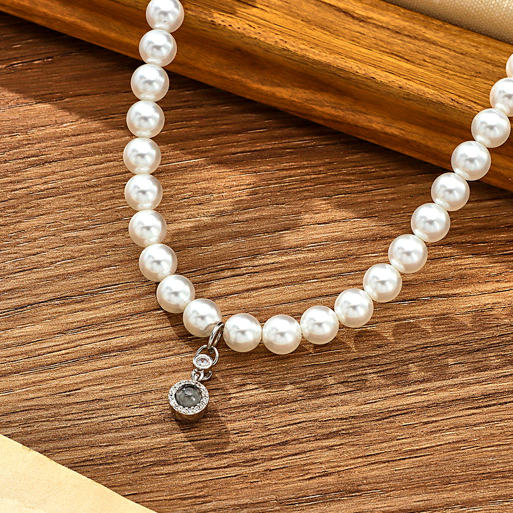 Custom Projection Necklace Romantic Pearl Swing Gift