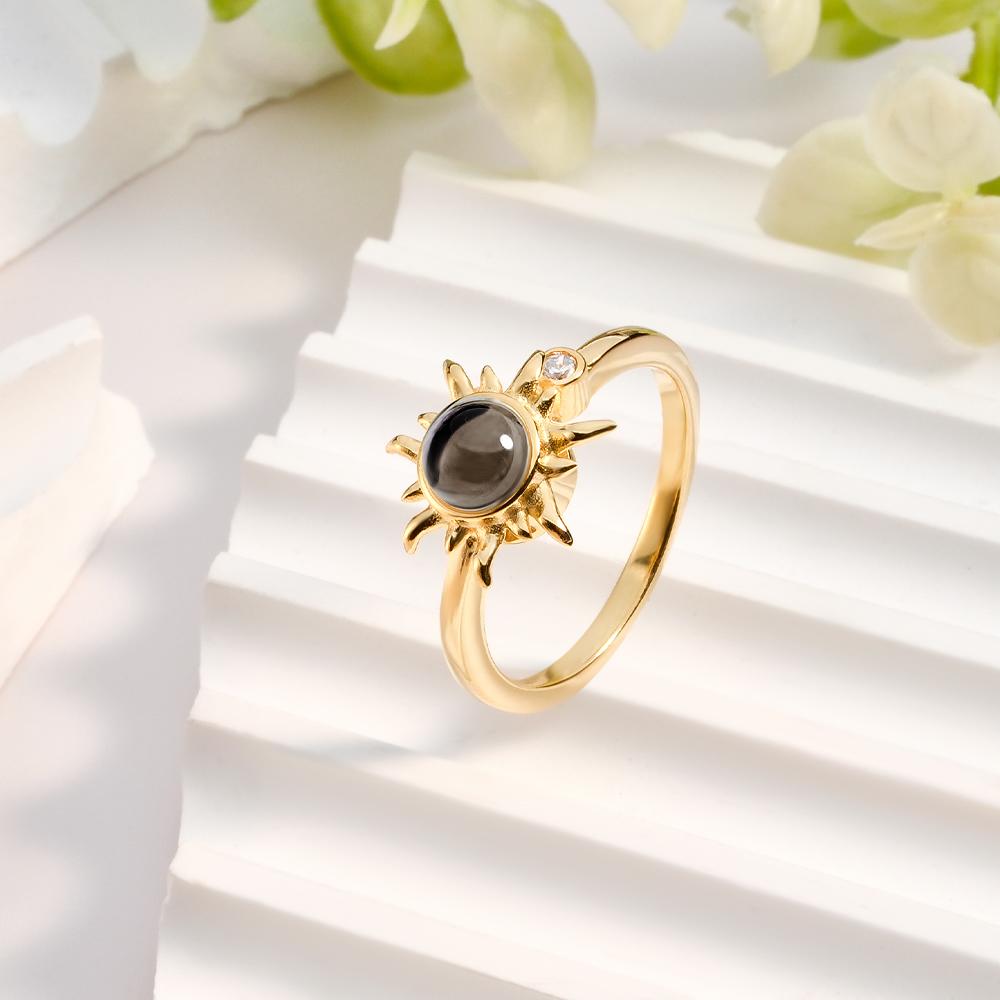 Custom Photo Projection Ring Fashion Sun Couple Gifts