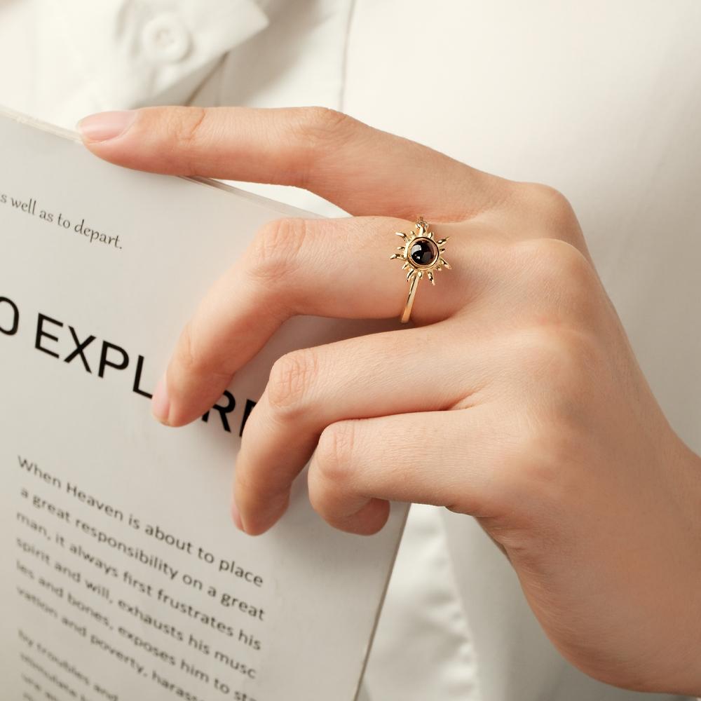 Custom Photo Projection Ring Fashion Sun Couple Gifts