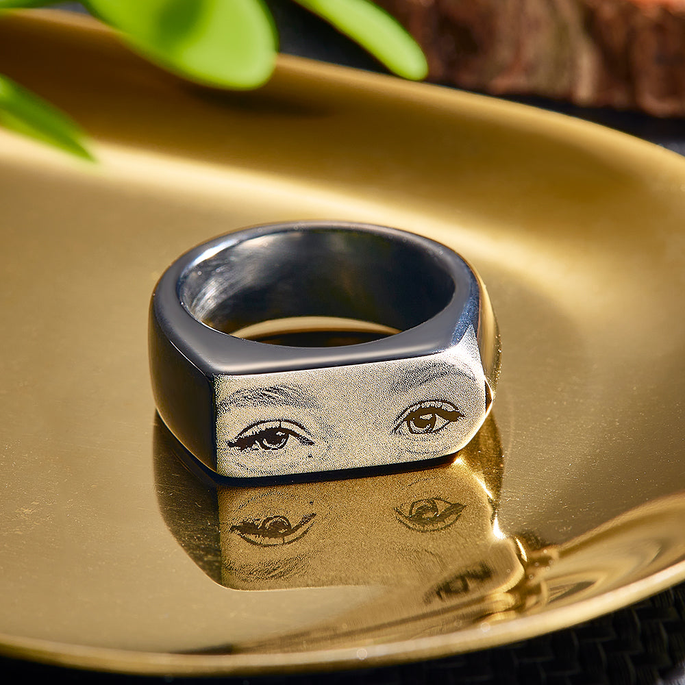 Eyes Engraved Ring Custom Engraved Ring Gift Unique Gift