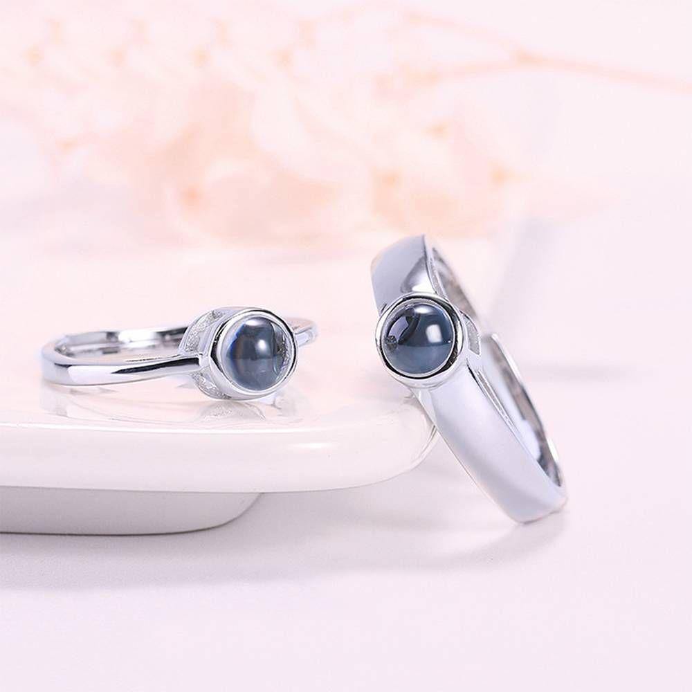 I Love You Ring in 100 Languages Projection Engraved Ring, Men's Ring Silver
