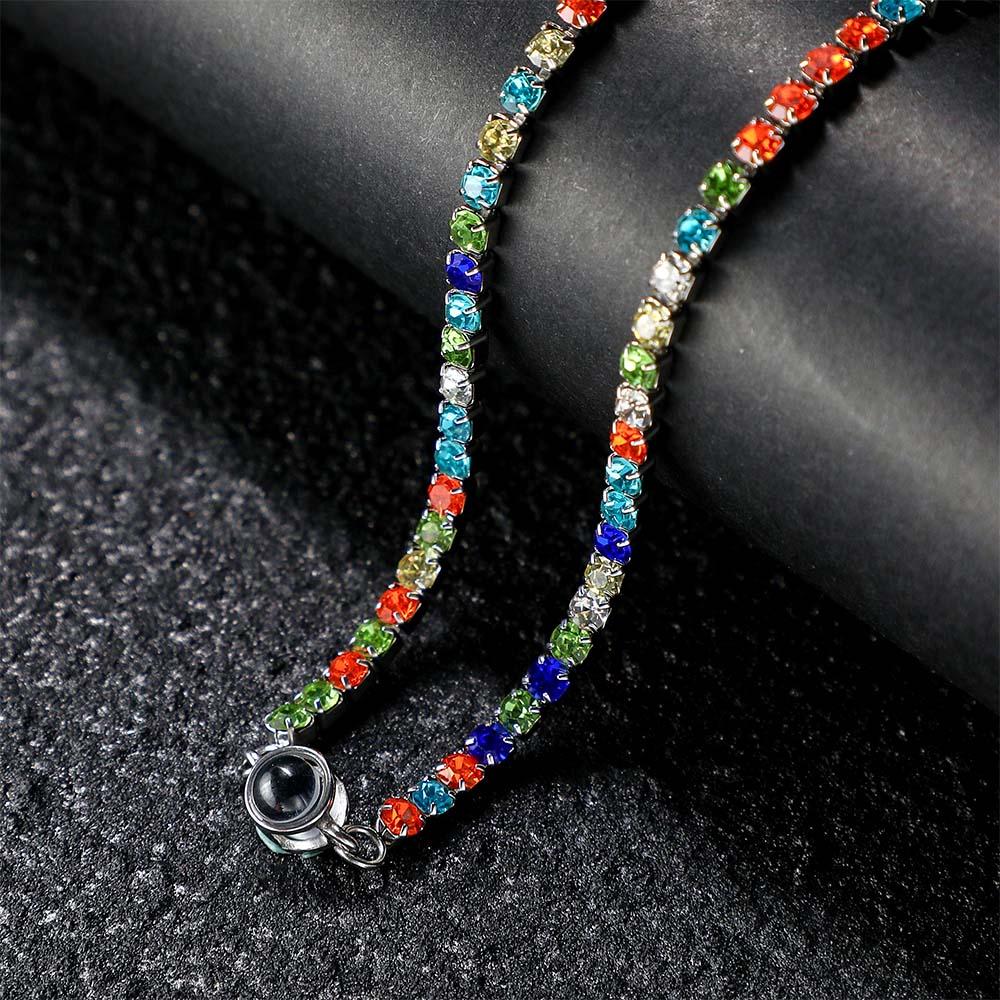 Custom Photo Projection Necklace Fashion Tennis Chain Gift