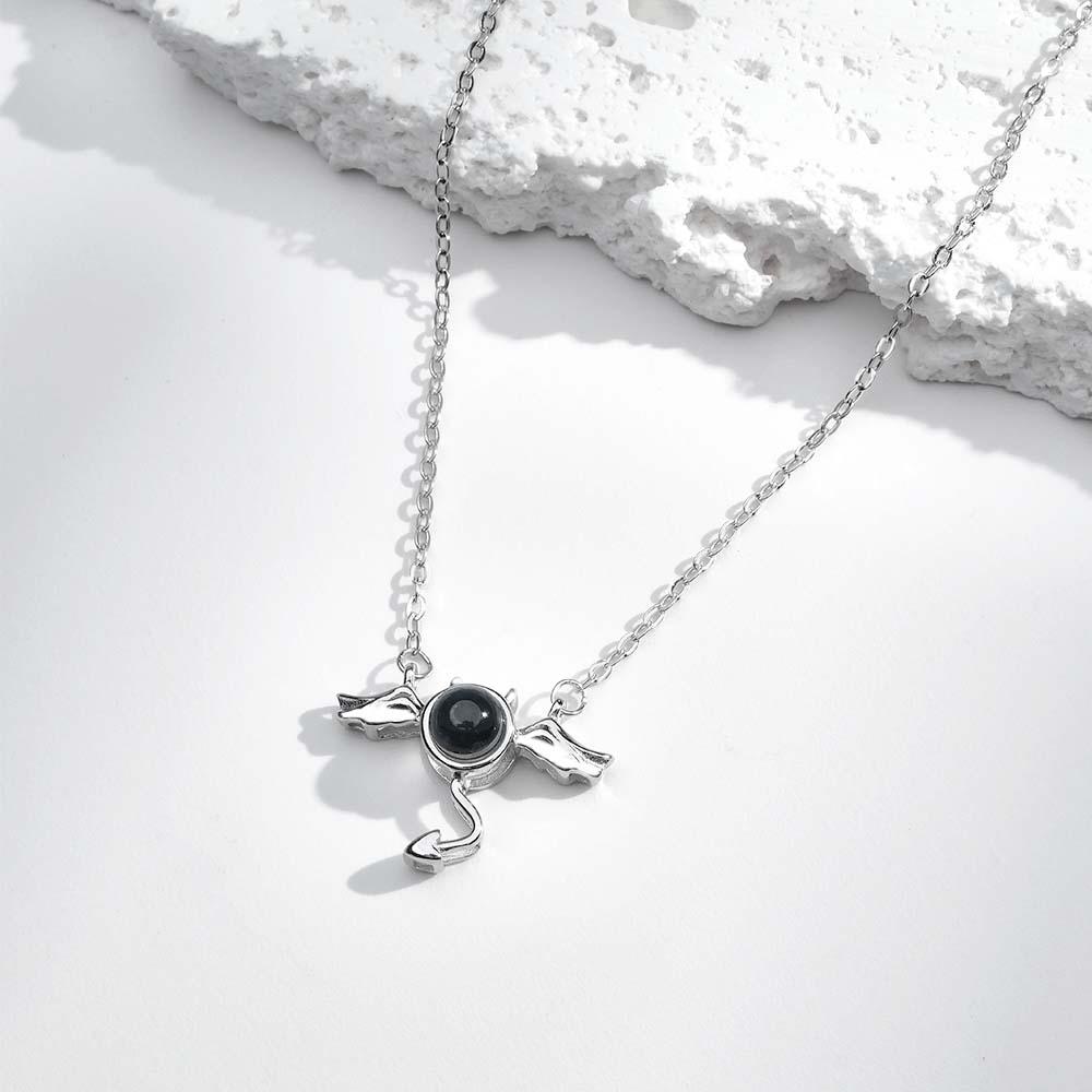 Custom Projection Necklace Demon Wing Gift for Her