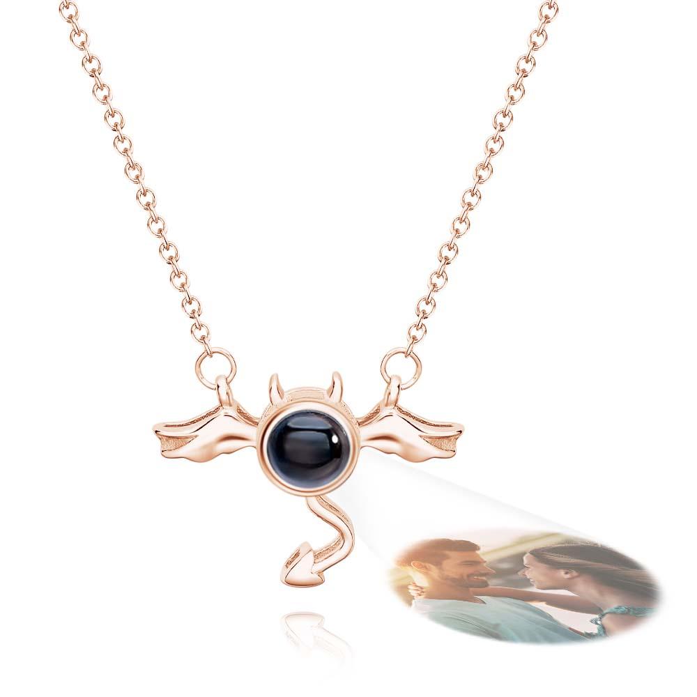 Custom Projection Necklace Demon Wing Gift for Her